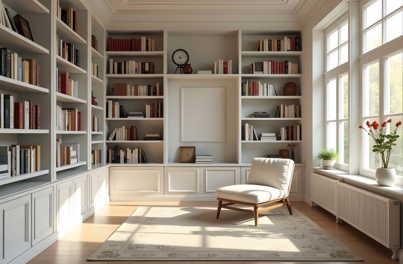 Built In Bookshelves Installation